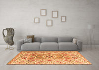 Machine Washable Abstract Orange Modern Rug, wshabs4287org