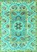 Machine Washable Abstract Turquoise Modern Area Rugs, wshabs4287turq