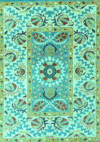 Abstract Turquoise Modern Rug, abs4287turq