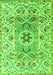 Machine Washable Abstract Green Modern Area Rugs, wshabs4287grn