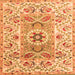 Square Machine Washable Abstract Orange Modern Area Rugs, wshabs4287org