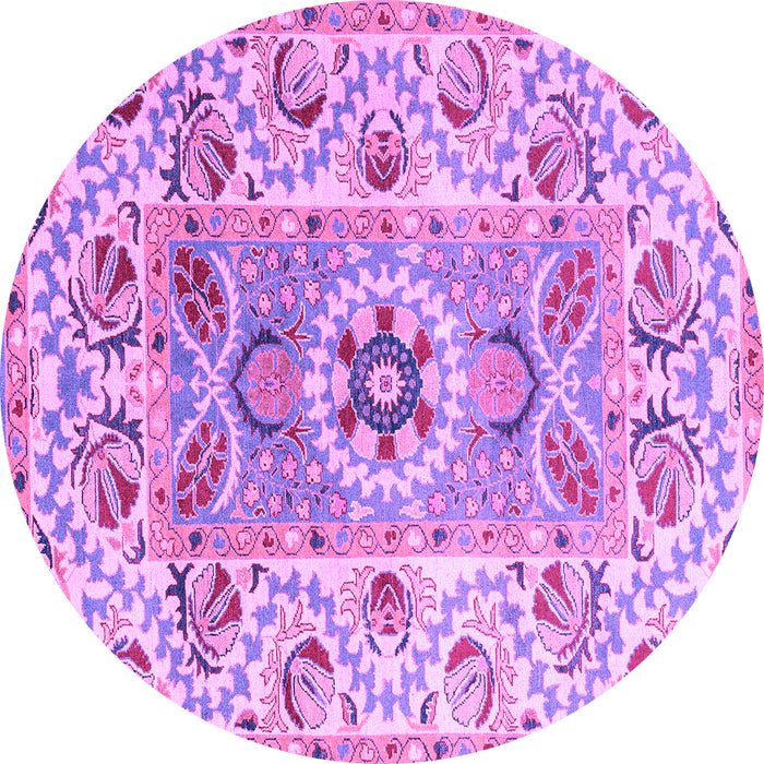 Round Abstract Purple Modern Rug, abs4287pur