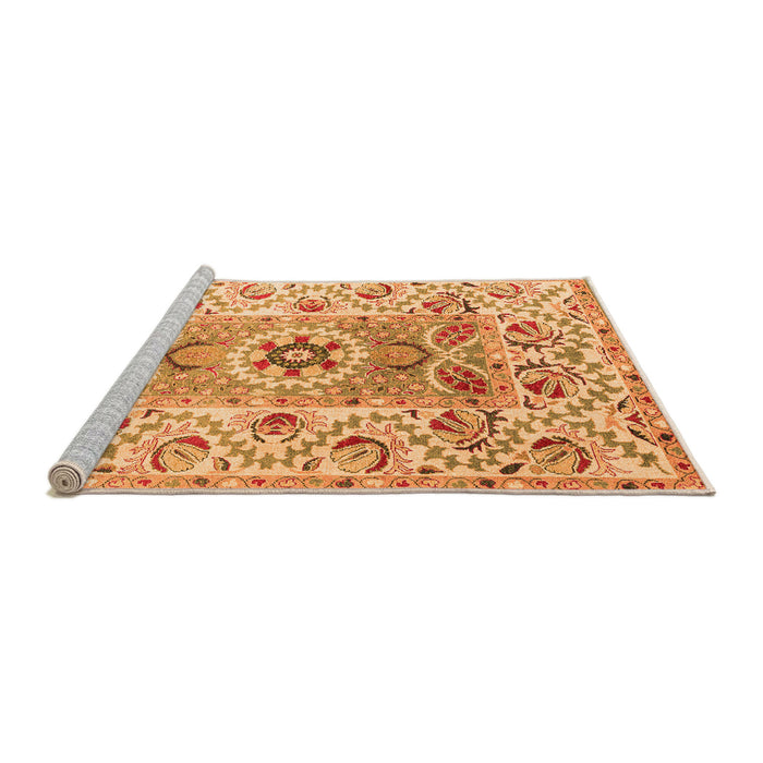 Sideview of Machine Washable Abstract Orange Modern Area Rugs, wshabs4287org