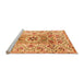 Sideview of Machine Washable Abstract Orange Modern Area Rugs, wshabs4287org