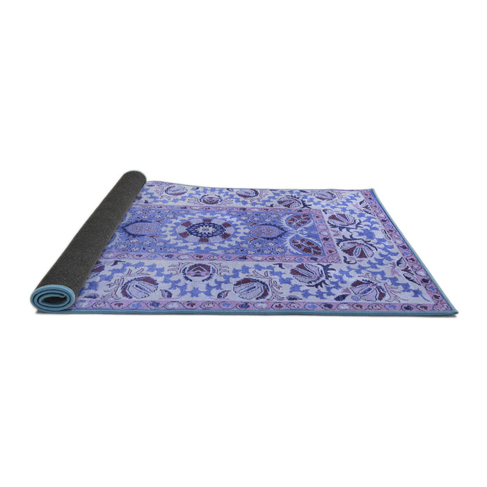 Sideview of Abstract Blue Modern Rug, abs4287blu