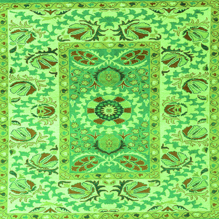 Square Abstract Green Modern Rug, abs4287grn