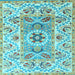 Square Machine Washable Abstract Light Blue Modern Rug, wshabs4287lblu