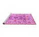 Sideview of Machine Washable Abstract Pink Modern Rug, wshabs4287pnk