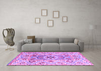 Machine Washable Abstract Purple Modern Rug, wshabs4287pur