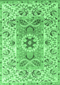 Abstract Emerald Green Modern Rug, abs4287emgrn