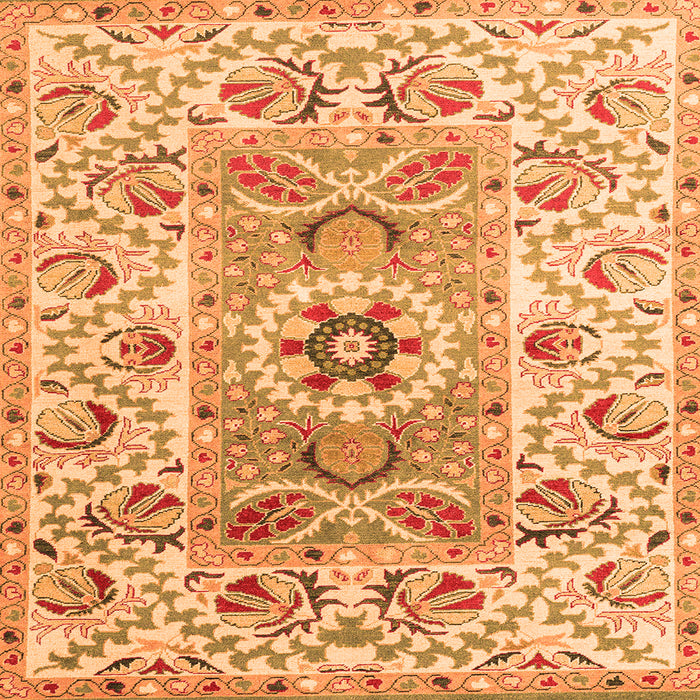 Square Abstract Orange Modern Rug, abs4287org