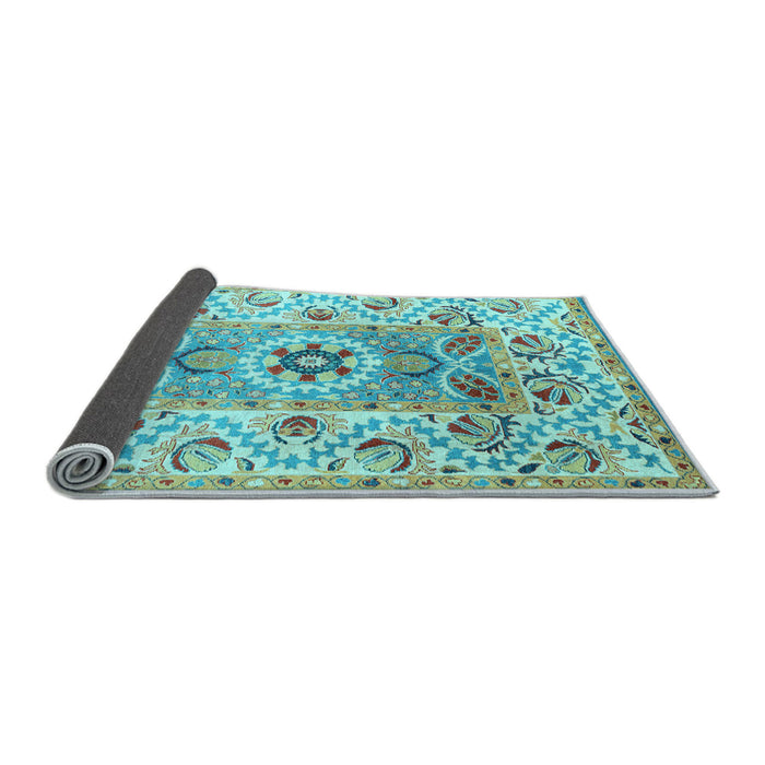 Sideview of Abstract Light Blue Modern Rug, abs4287lblu