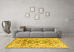 Machine Washable Abstract Yellow Modern Rug in a Living Room, wshabs4287yw