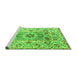 Sideview of Machine Washable Abstract Green Modern Area Rugs, wshabs4287grn