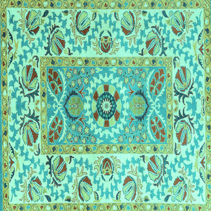 Square Abstract Turquoise Modern Rug, abs4287turq