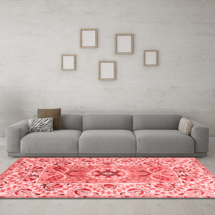 Modern Red Washable Rugs