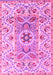 Machine Washable Abstract Pink Modern Rug, wshabs4287pnk