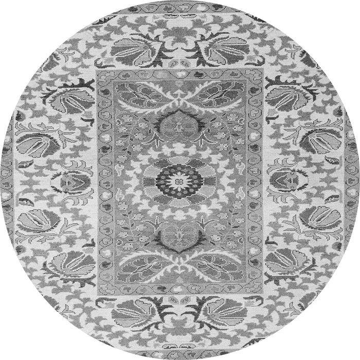 Round Abstract Gray Modern Rug, abs4287gry