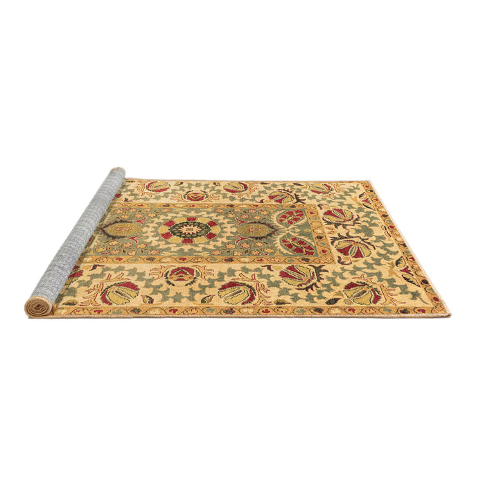 Sideview of Machine Washable Abstract Brown Modern Rug, wshabs4287brn