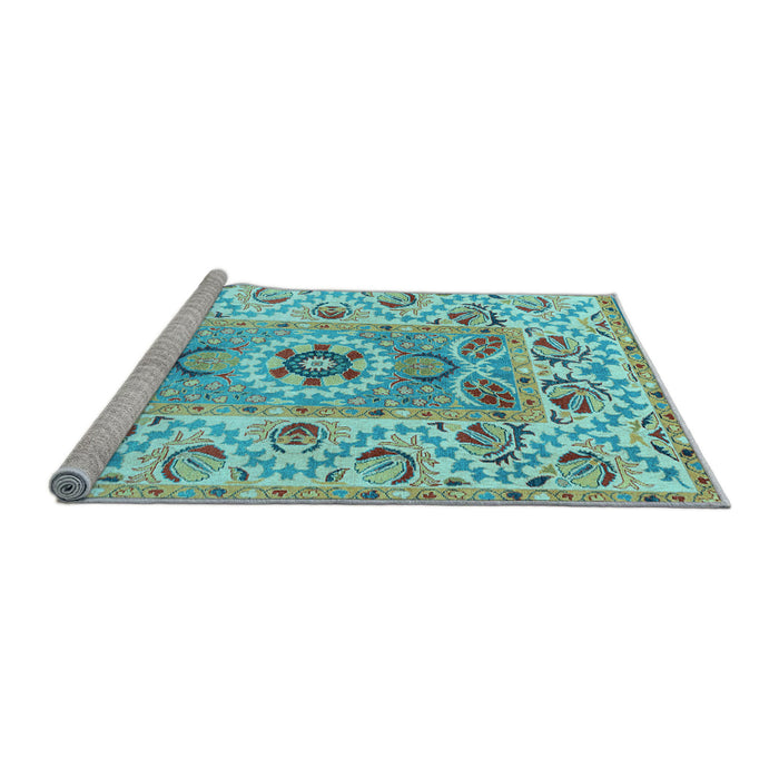 Sideview of Machine Washable Abstract Light Blue Modern Rug, wshabs4287lblu