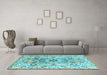 Machine Washable Abstract Light Blue Modern Rug in a Living Room, wshabs4287lblu