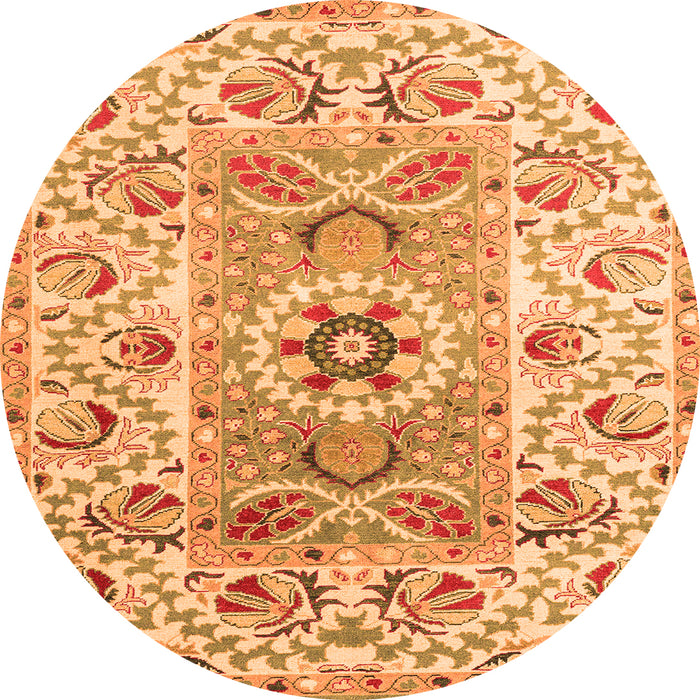 Round Abstract Orange Modern Rug, abs4287org