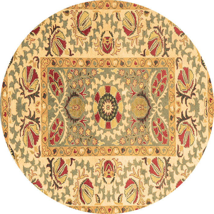 Round Abstract Brown Modern Rug, abs4287brn