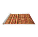 Sideview of Machine Washable Abstract Orange Modern Area Rugs, wshabs4288org