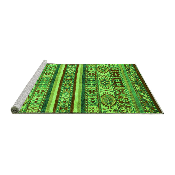 Sideview of Machine Washable Abstract Green Modern Area Rugs, wshabs4288grn