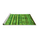 Sideview of Machine Washable Abstract Green Modern Area Rugs, wshabs4288grn