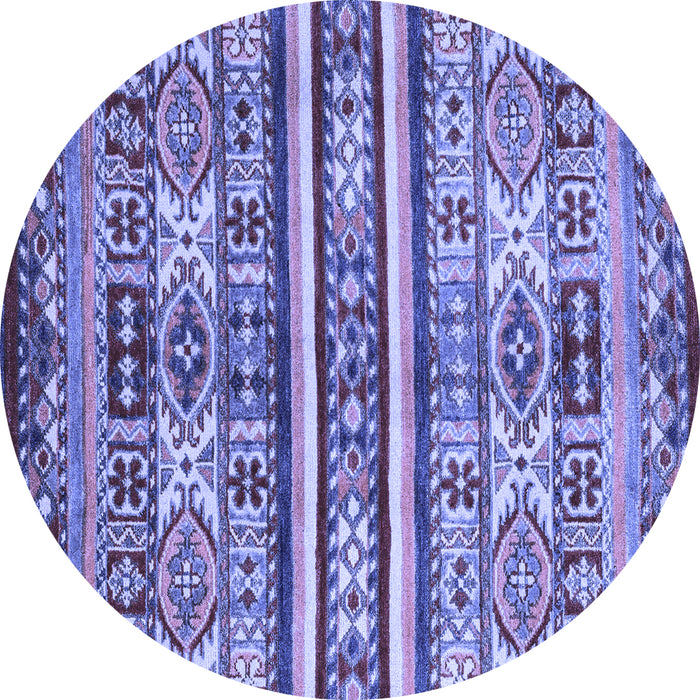 Round Abstract Blue Modern Rug, abs4288blu