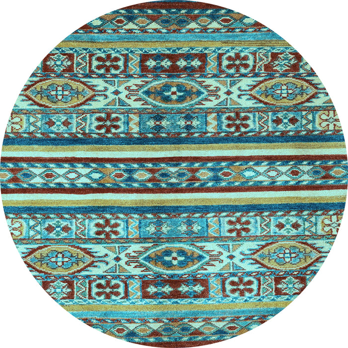 Round Machine Washable Abstract Light Blue Modern Rug, wshabs4288lblu