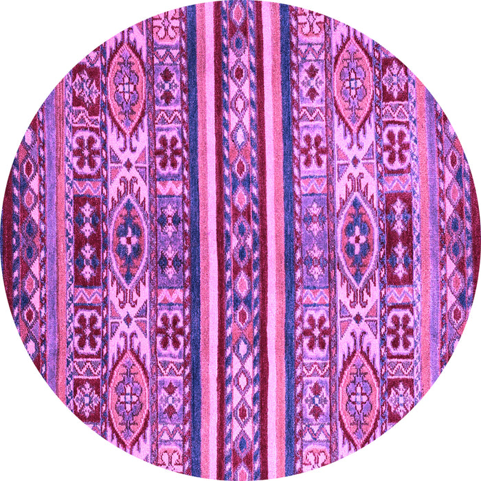 Round Abstract Purple Modern Rug, abs4288pur