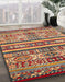 Machine Washable Abstract Fire Brick Red Rug in a Family Room, wshabs4288