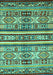 Machine Washable Abstract Turquoise Modern Area Rugs, wshabs4288turq