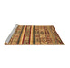 Sideview of Machine Washable Abstract Brown Modern Rug, wshabs4288brn