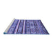 Sideview of Machine Washable Abstract Blue Modern Rug, wshabs4288blu