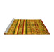 Sideview of Machine Washable Abstract Yellow Modern Rug, wshabs4288yw