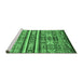 Sideview of Machine Washable Abstract Emerald Green Modern Area Rugs, wshabs4288emgrn