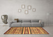 Machine Washable Abstract Brown Modern Rug in a Living Room,, wshabs4288brn