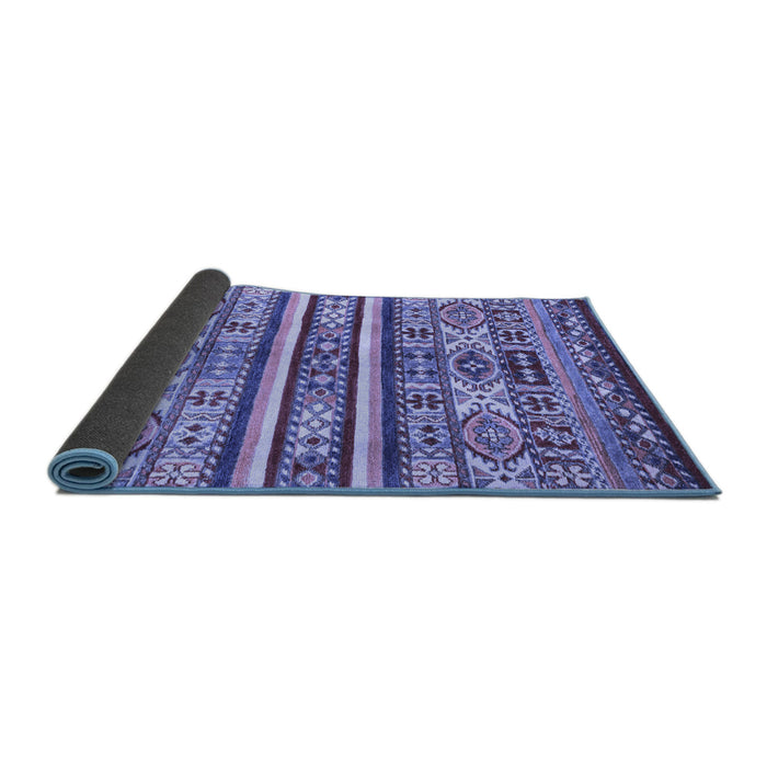 Sideview of Abstract Blue Modern Rug, abs4288blu