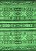 Machine Washable Abstract Emerald Green Modern Area Rugs, wshabs4288emgrn