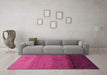 Machine Washable Abstract Pink Modern Rug in a Living Room, wshabs4289pnk