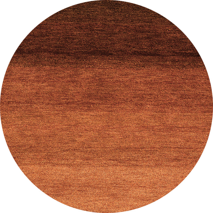 Round Machine Washable Abstract Orange Modern Area Rugs, wshabs4289org