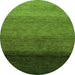 Round Abstract Green Modern Rug, abs4289grn