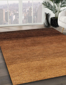 Abstract Saffron Red Modern Rug in Family Room, abs4289