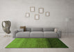 Machine Washable Abstract Green Modern Area Rugs in a Living Room,, wshabs4289grn