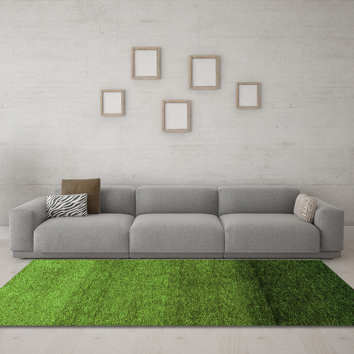 Machine Washable Abstract Green Modern Area Rugs in a Living Room,, wshabs4289grn