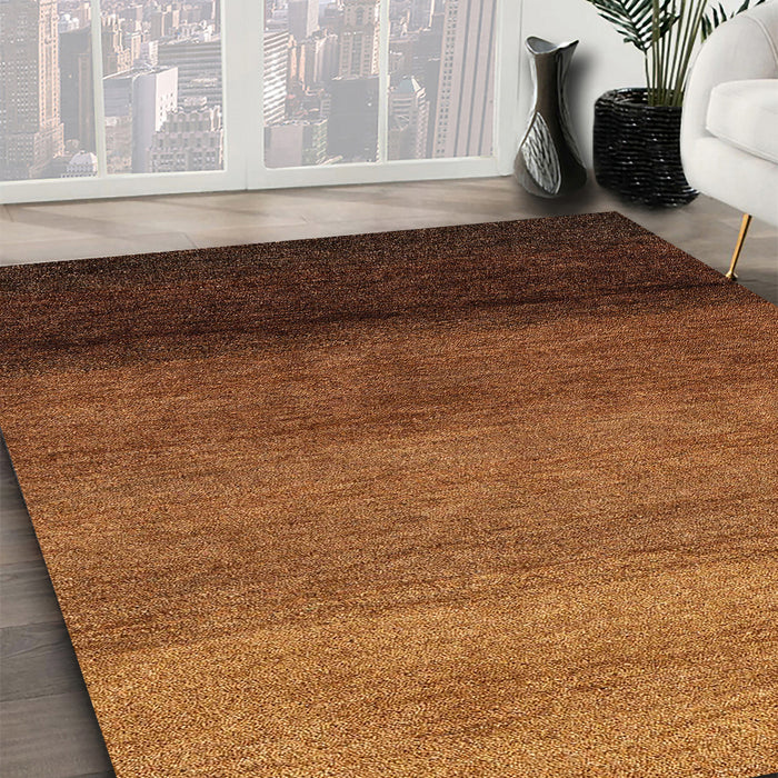 Abstract Saffron Red Modern Rug in Family Room, abs4289