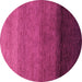 Round Machine Washable Abstract Pink Modern Rug, wshabs4289pnk